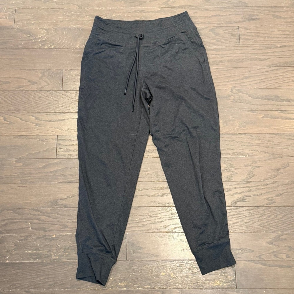 Lole Women Charcoal Gray Heathered Jogger Sweatpants High Rise Drawstring Size S